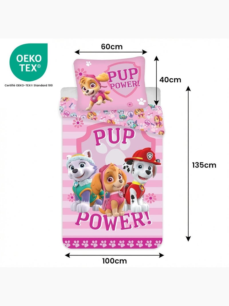 Completo lettino neonato in cotone reversibile Paw Patrol Pink Power Rosa - Kiabi