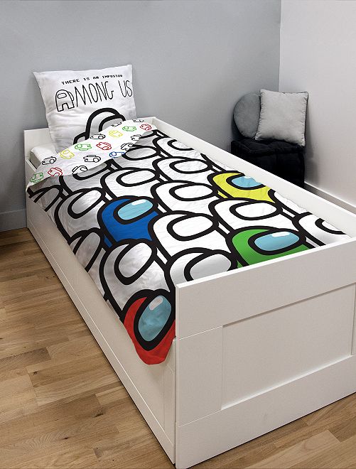 Completo letto 1 piazza 'Among us'                             bianco 

