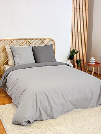 Completo letto + 2 federe in cotone tinta unita 240x220 - 260x240