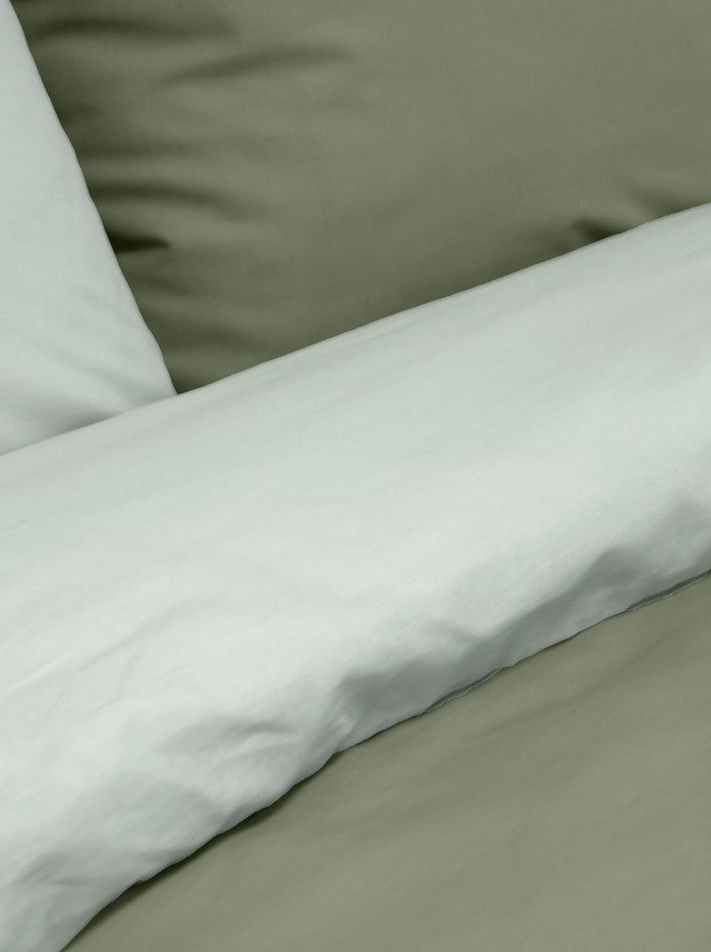 Completo letto + 2 federe in cotone tinta unita 240x220 - 260x240 Verde - Kiabi