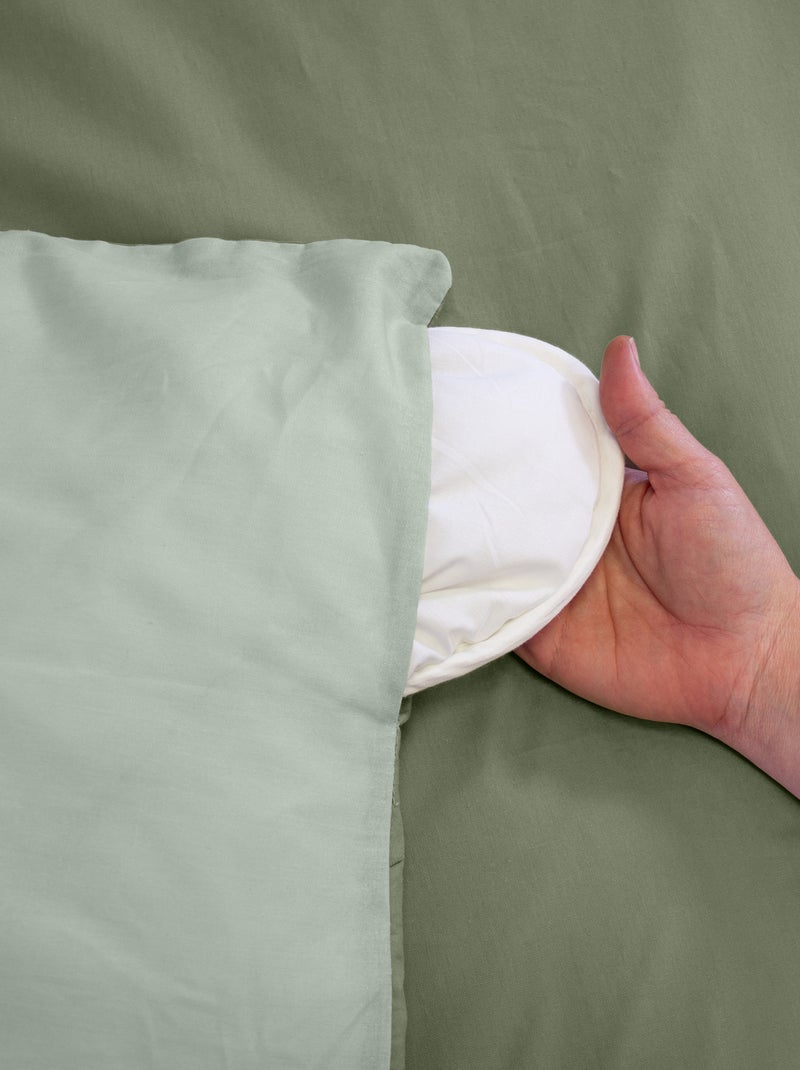 Completo letto + 2 federe in cotone tinta unita 240x220 - 260x240 Verde - Kiabi