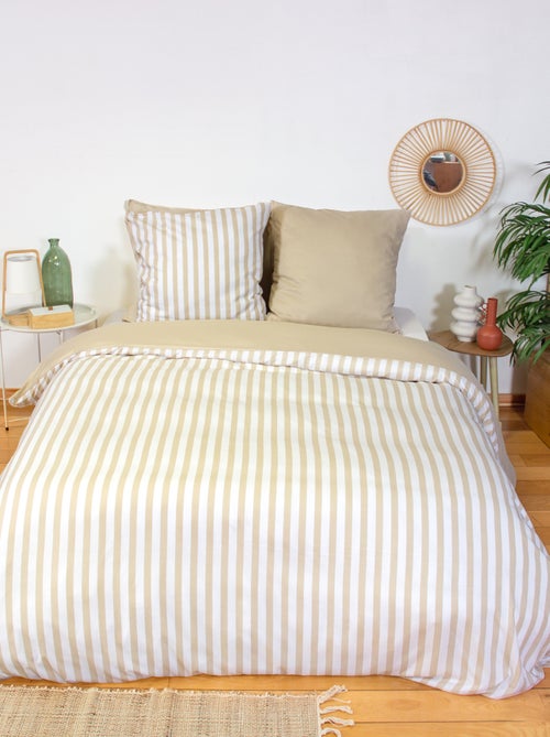 Completo letto 2 persone (240 x 220 cm o 260 x 240 cm) - 1 copripiumino + 2 federe - Kiabi