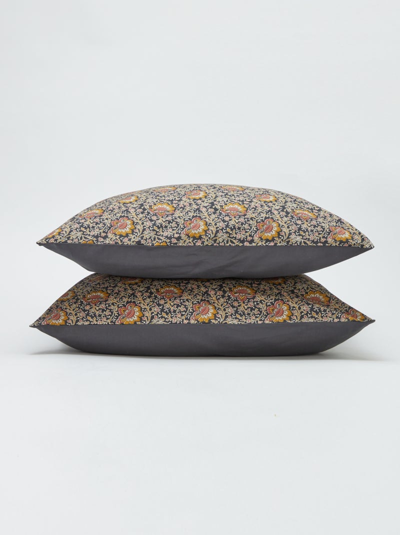 Completo letto 2 persone 240 x 220cm in cotone - Kiabi Home Nero - Kiabi