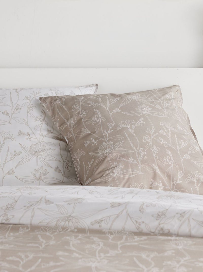Completo letto 2 persone 3 pezzi - 1 copripiumino + 2 federe Beige - Kiabi