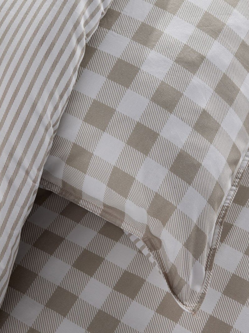 Completo letto 2 persone 3 pezzi - 1 copripiumino + 2 federe Beige - Kiabi
