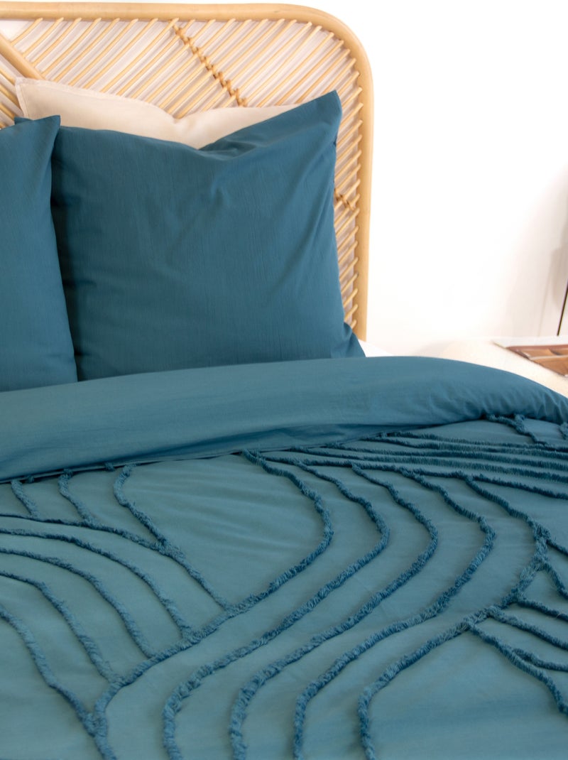 Completo letto 2 persone 3 pezzi - 1 copripiumino + 2 federe Blu - Kiabi
