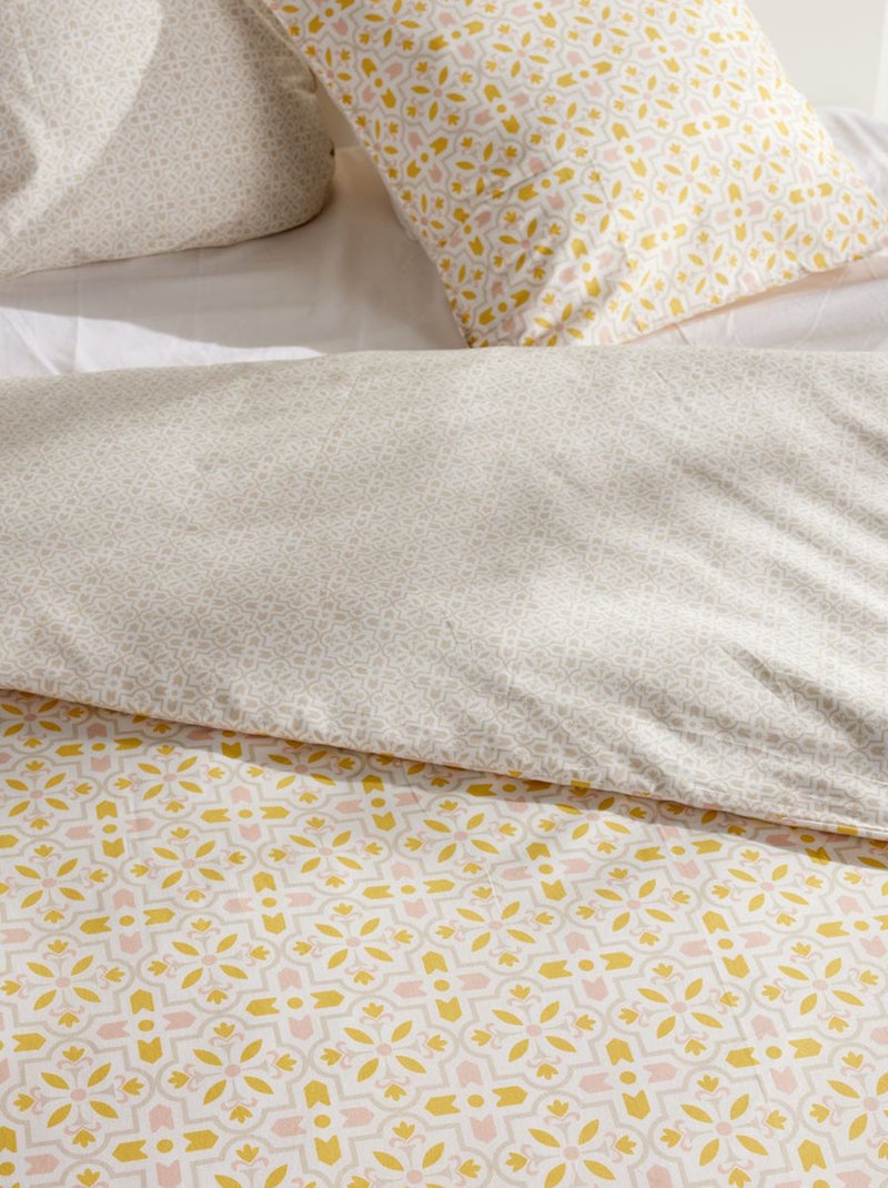 Completo letto 2 persone 3 pezzi - Copripiumino + 2 federe Beige - Kiabi