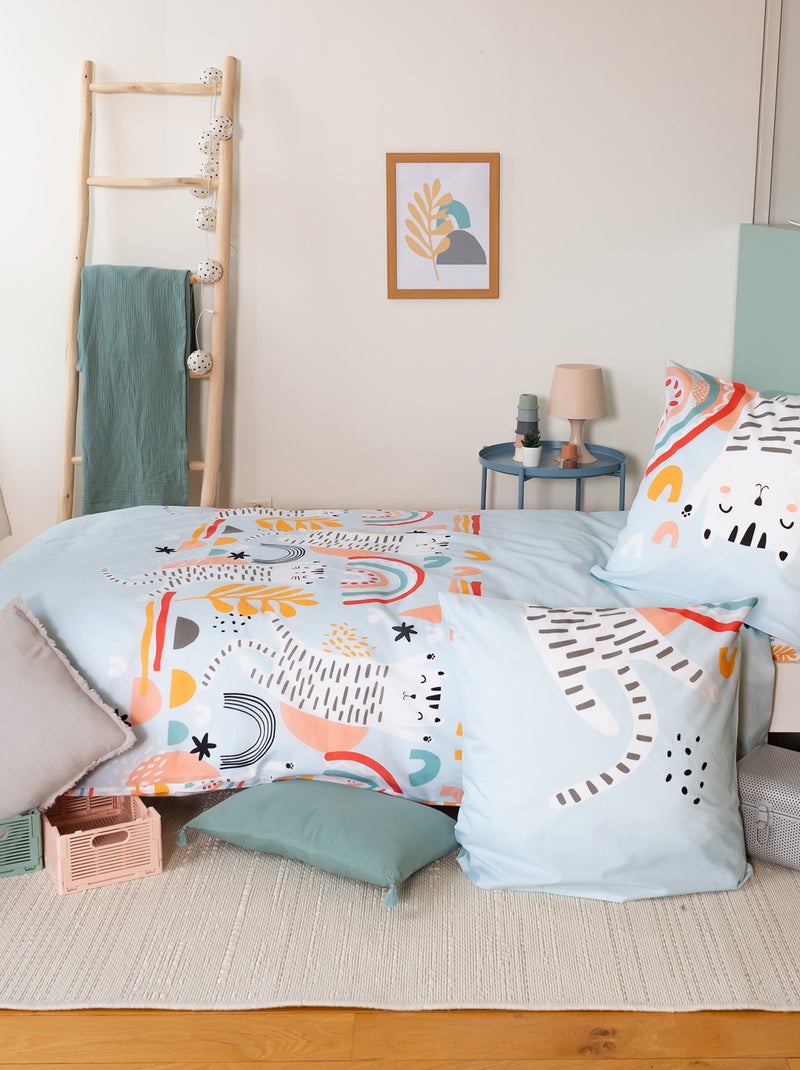 Completo letto 2 pezzi 1 persona - Copripiumino + 1 federa Blu - Kiabi