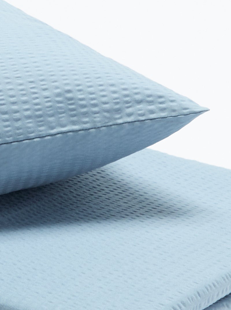 Completo letto 2 pezzi Copripiumino + federe - 200 x 200 cm - KIABI Home Blu - Kiabi