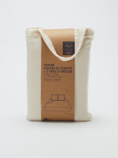 Completo letto 2 piazze (240 x 220 cm) in garza di cotone - Kiabi Home - Kiabi