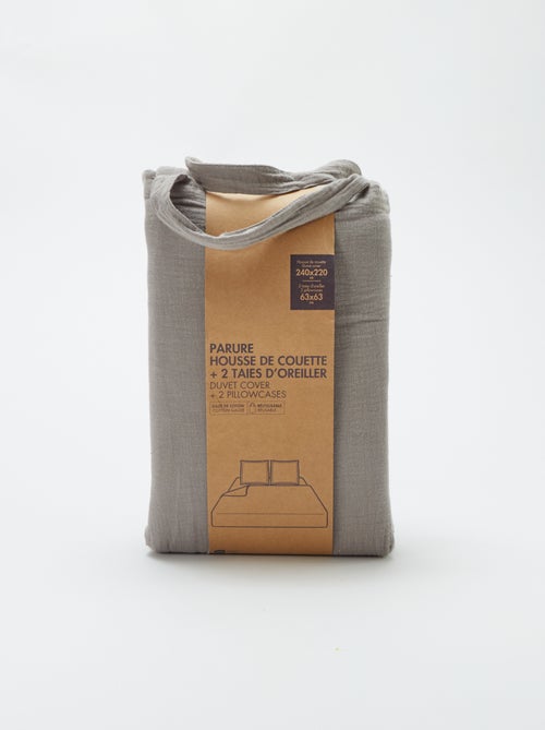 Completo letto 2 piazze (240 x 220 cm) in garza di cotone - Kiabi Home - Kiabi