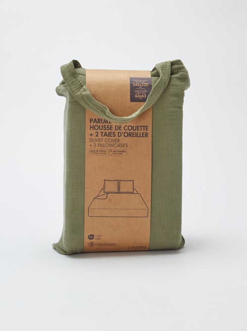Completo letto 2 piazze (240 x 220 cm) in garza di cotone - Kiabi Home - Kiabi