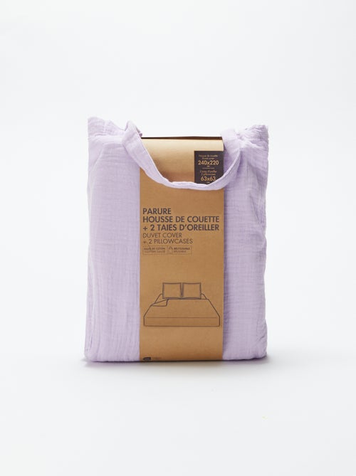 Completo letto 2 piazze (240 x 220 cm) in garza di cotone - Kiabi Home - Kiabi