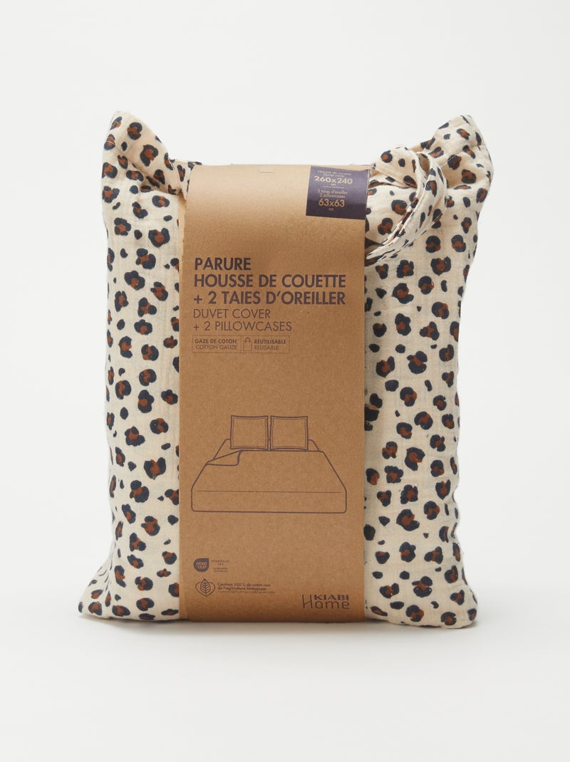 Completo letto 2 piazze (260 x 240 cm) in garza di cotone - Kiabi Home BEIGE - Kiabi