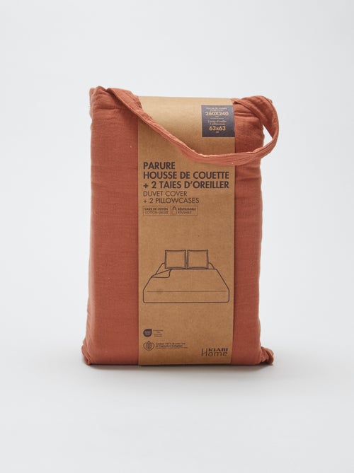 Completo letto 2 piazze (260 x 240 cm) in garza di cotone - Kiabi Home - Kiabi