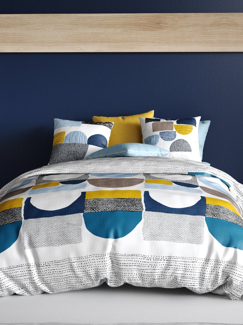 Completo letto 2 piazze grigio/blu - Kiabi