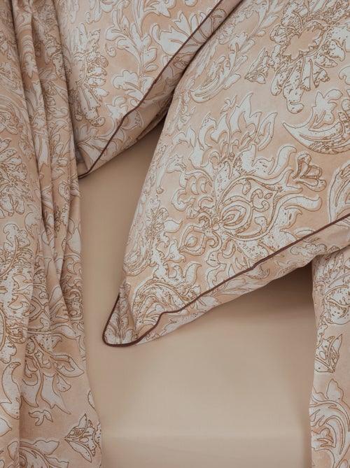 Completo letto 3 pezzi in percalle di cotone ornamentale classico copripiumino + federe - Kiabi