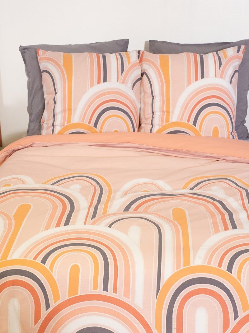Completo letto 3 pezzi per 2 persone - Copripiumino + 2 federe Arancione - Kiabi