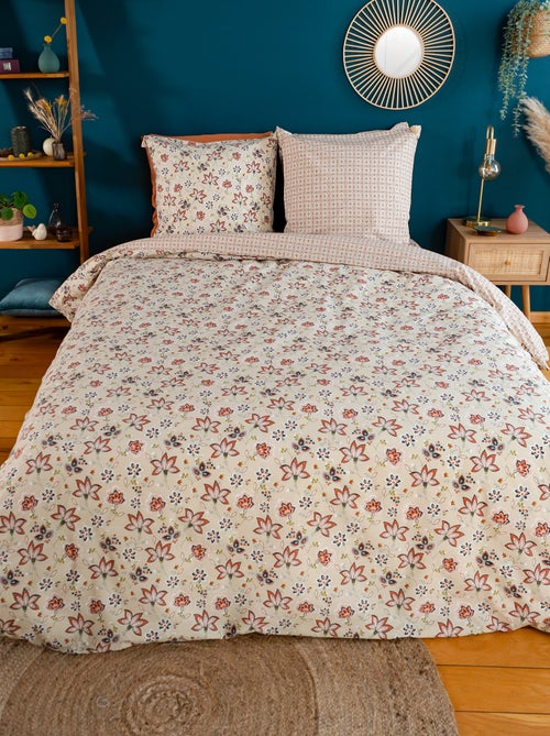 Completo letto 3 pezzi per 2 persone - Copripiumino + 2 federe - Kiabi