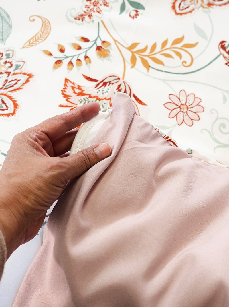 Completo letto a fiori - 2 piazze ROSA - Kiabi