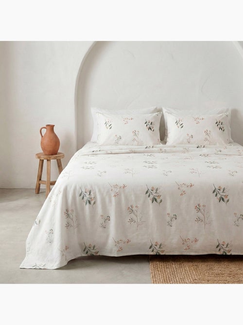 Completo letto a motivo floreale, 100% cotone. - Kiabi