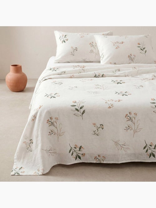 Completo letto a motivo floreale, 100% cotone. - Kiabi