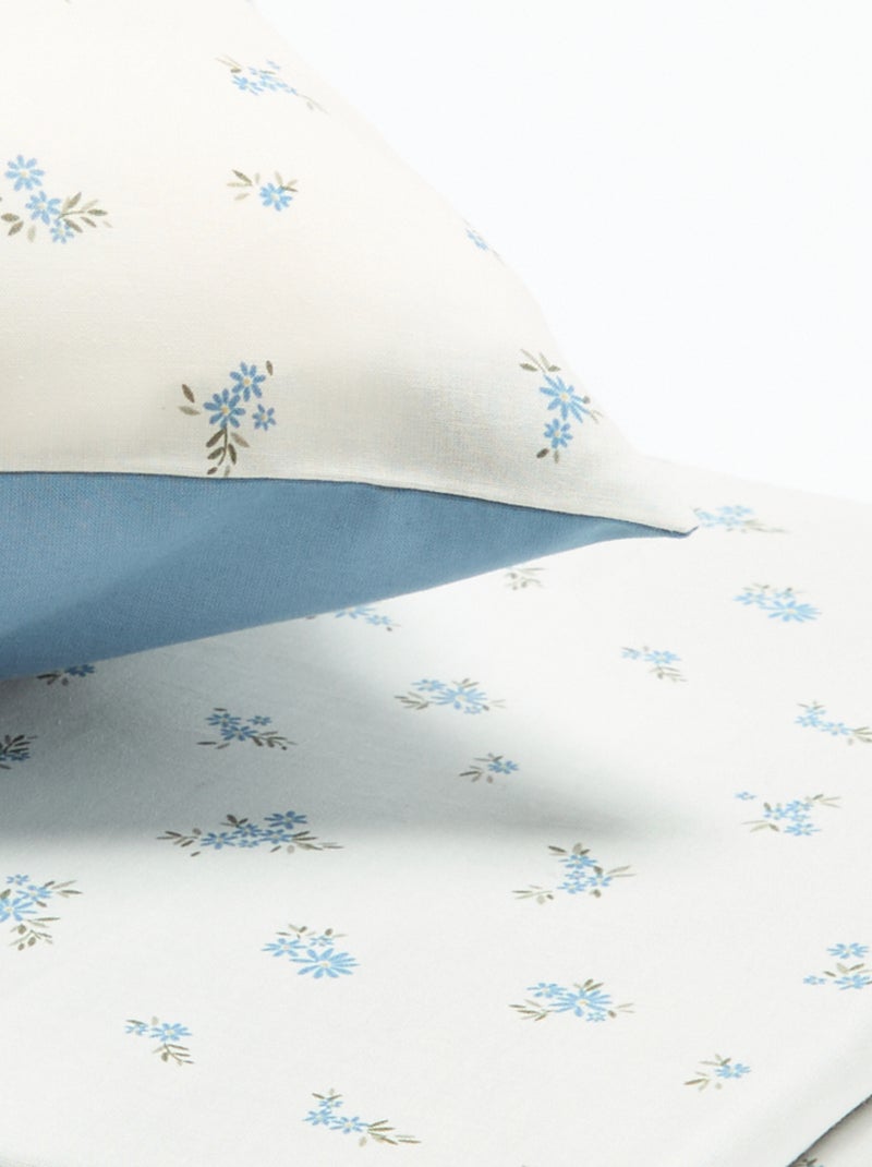Completo letto a pois 1 persona (140 x 120cm) - Kiabi Home Blu - Kiabi