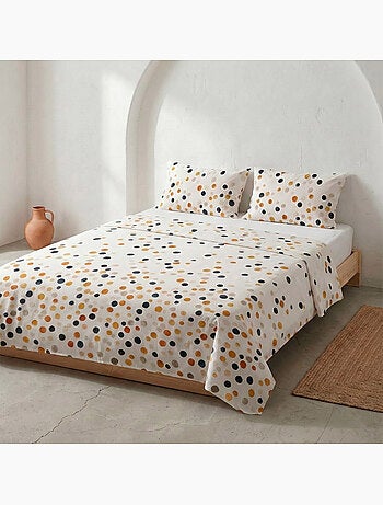 Completo letto a pois, 100% cotone.
