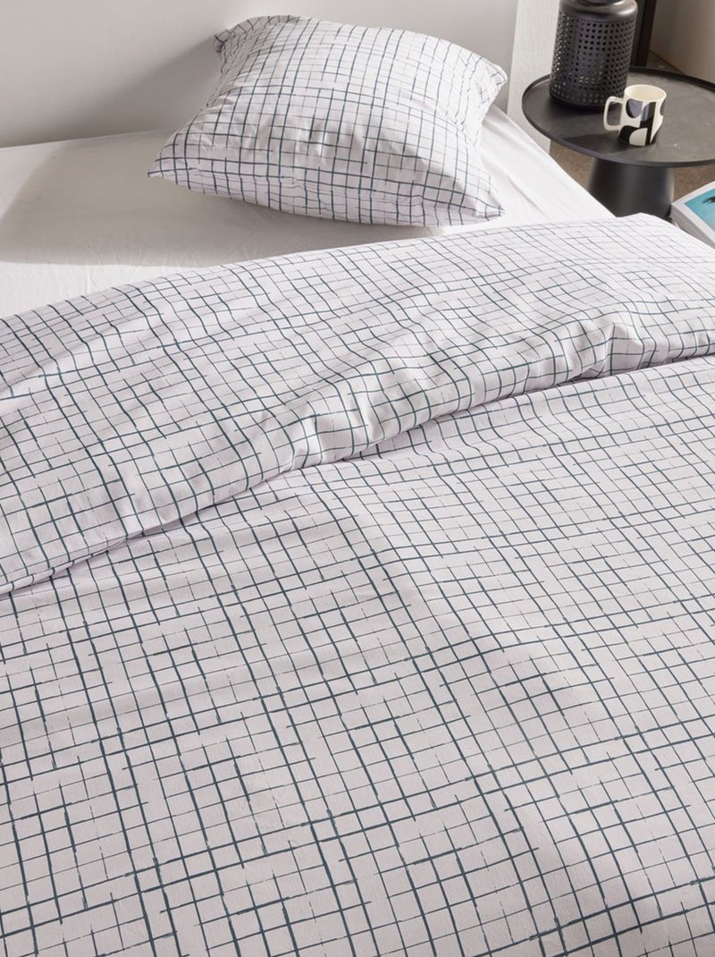 Completo letto a quadri - 2 piazze BIANCO - Kiabi