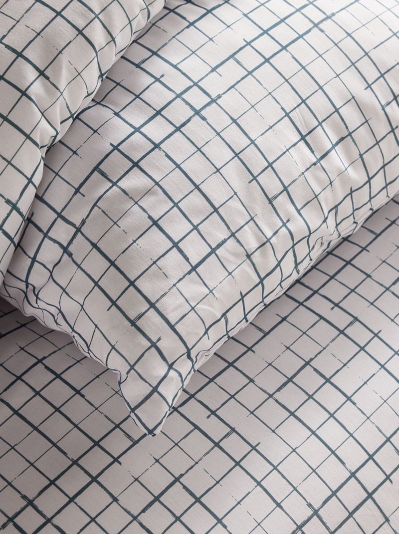 Completo letto a quadri - 2 piazze BIANCO - Kiabi