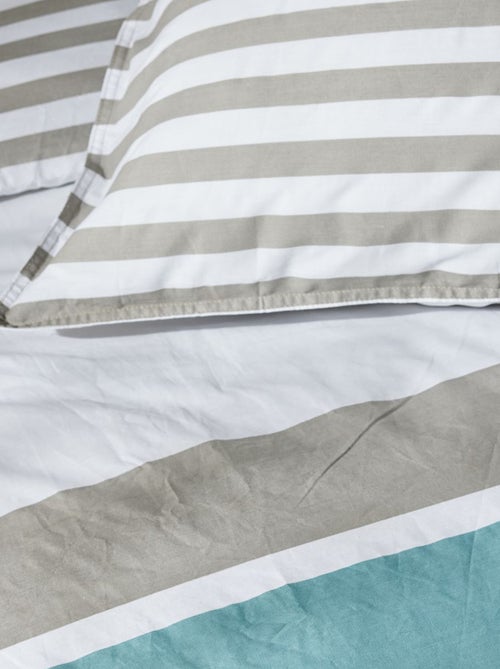 Completo letto a righe - 2 piazze - Kiabi