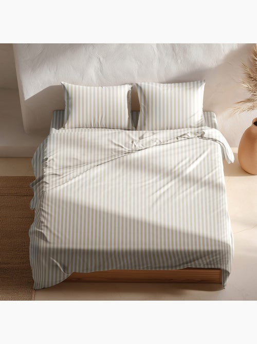 Completo letto a righe, 100% cotone. - Kiabi