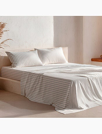 Completo letto a righe, 100% cotone.