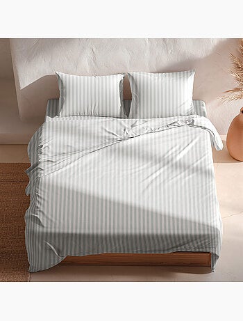Completo letto a righe, 100% cotone.