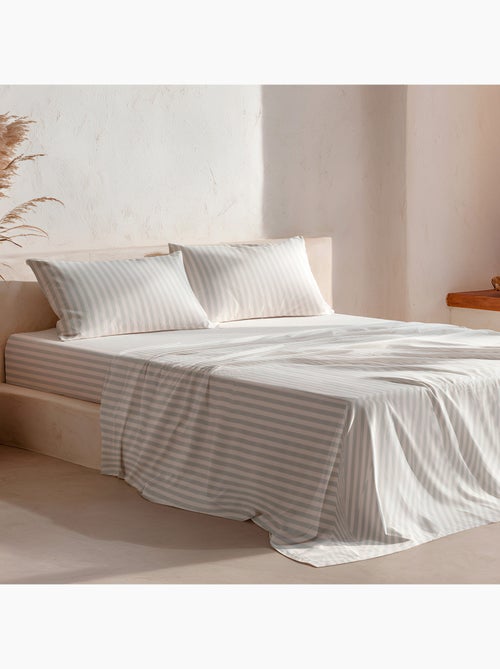 Completo letto a righe, 100% cotone. - Kiabi