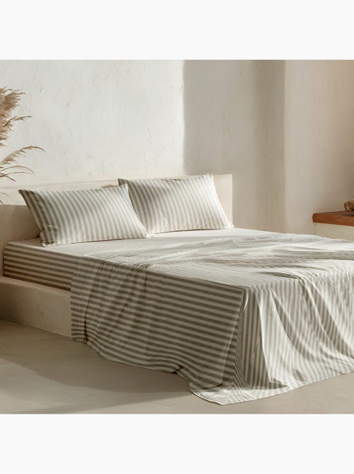 Completo letto a righe, 100% cotone. - Kiabi