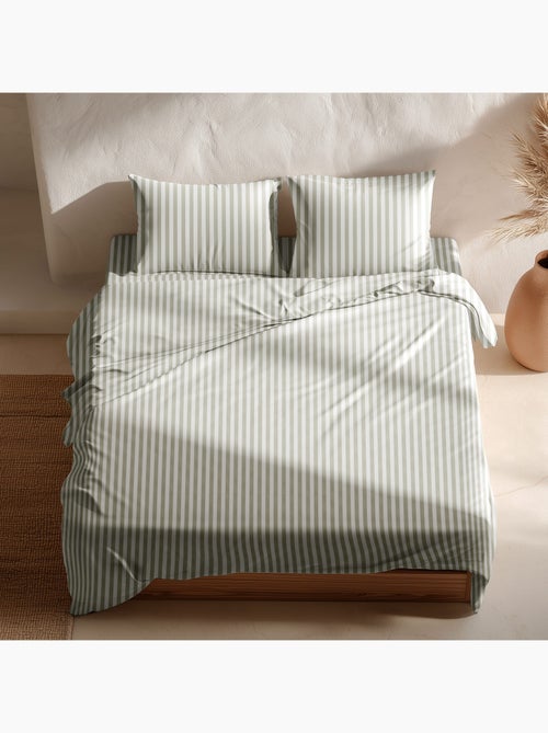 Completo letto a righe, 100% cotone. - Kiabi