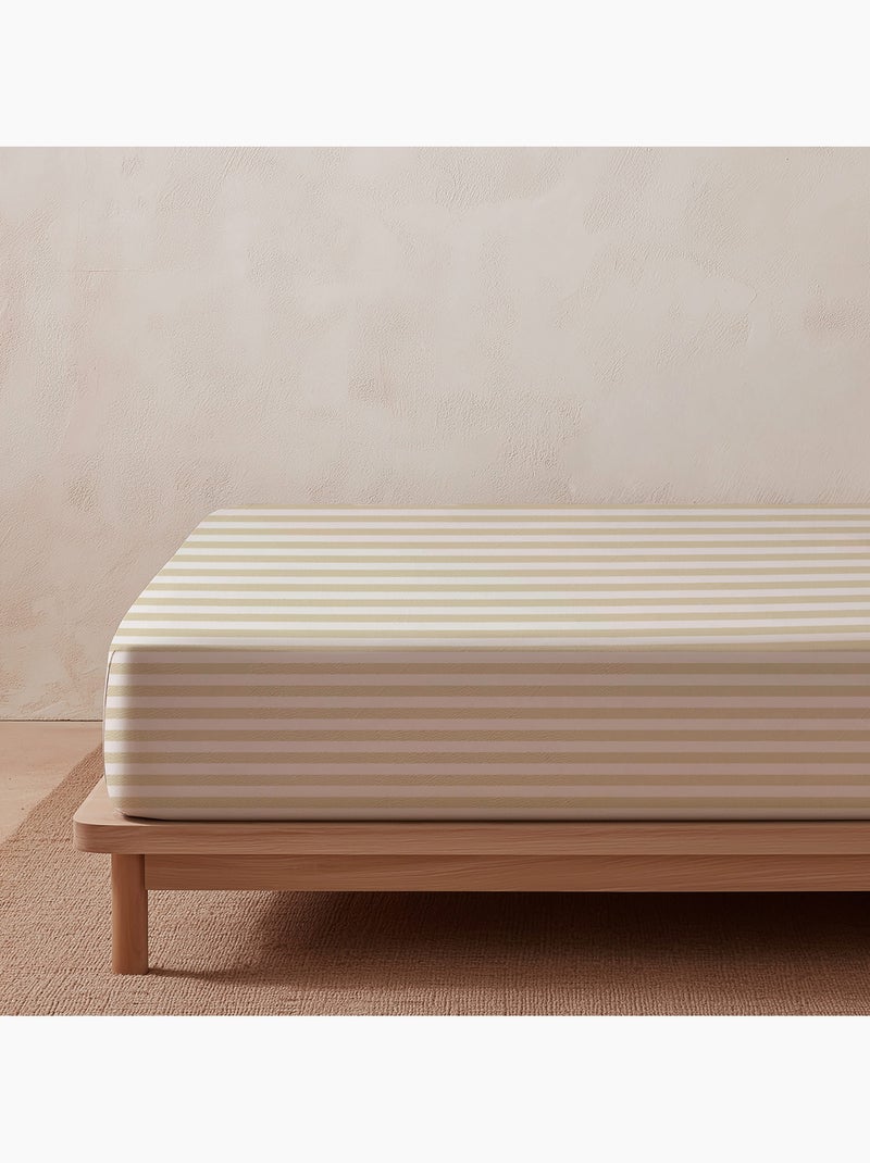 Completo letto a righe, 100% cotone. Verde - Kiabi
