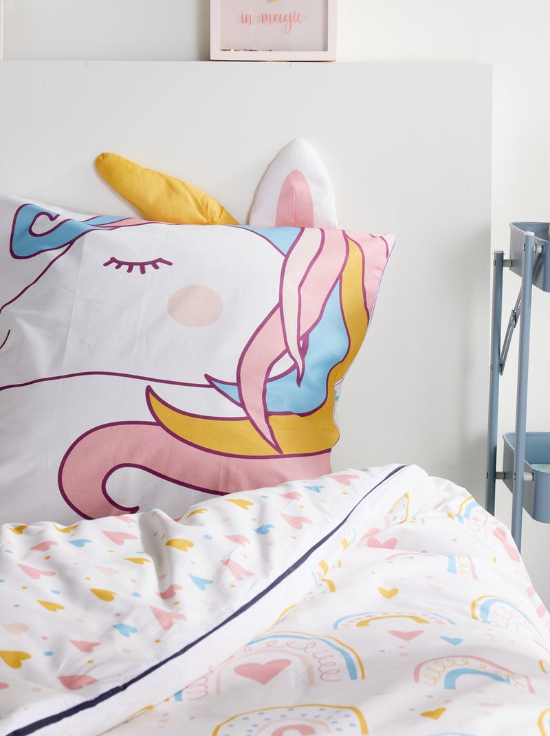 Completo letto animato Unicorno - 1 persona Rosa - Kiabi