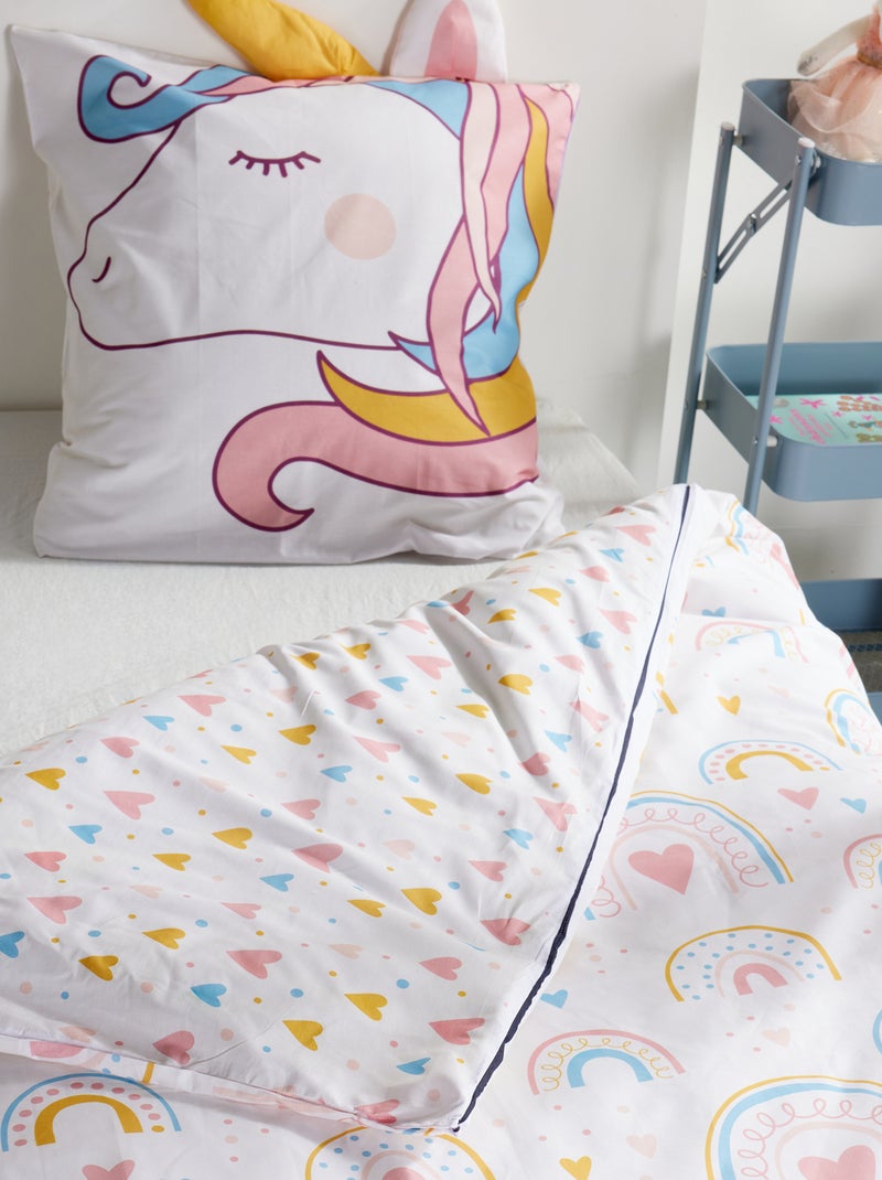 Completo letto animato Unicorno - 1 persona Rosa - Kiabi