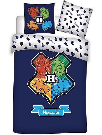 Completo Letto Bambino Cotone Reversibile Emblema Hogwarts