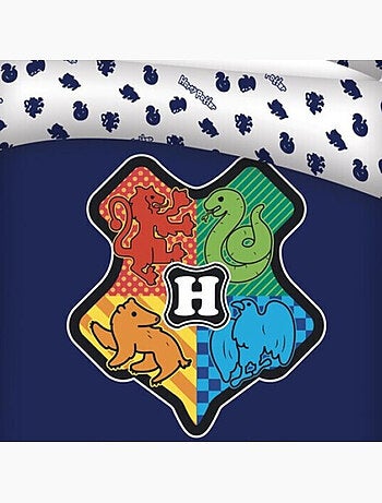 Completo Letto Bambino Cotone Reversibile Emblema Hogwarts