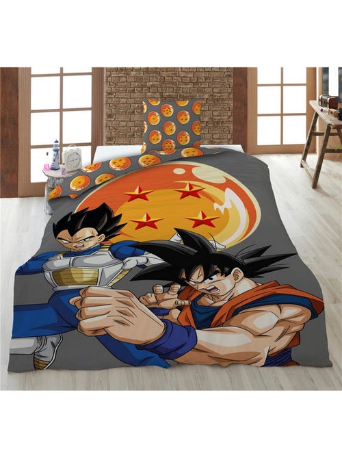 Completo Letto Bambino Dragon Ball Z Policotone Stampato Reversibile 1 piazza, SON GOKU - Kiabi Completo Letto Bambino Dragon Ball Z Policotone Stampato Reversibile 1 piazza, SON GOKU - Kiabi