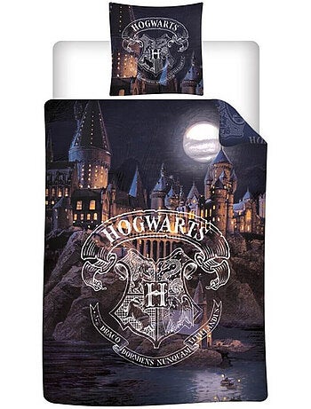 Completo Letto Bambino Harry Potter Policotone Stampato Reversibile Singolo, Hogwarts