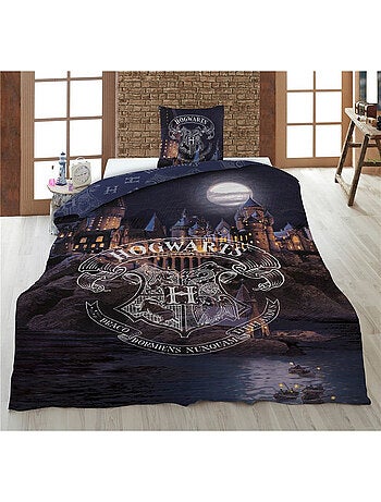 Completo Letto Bambino Harry Potter Policotone Stampato Reversibile Singolo, Hogwarts
