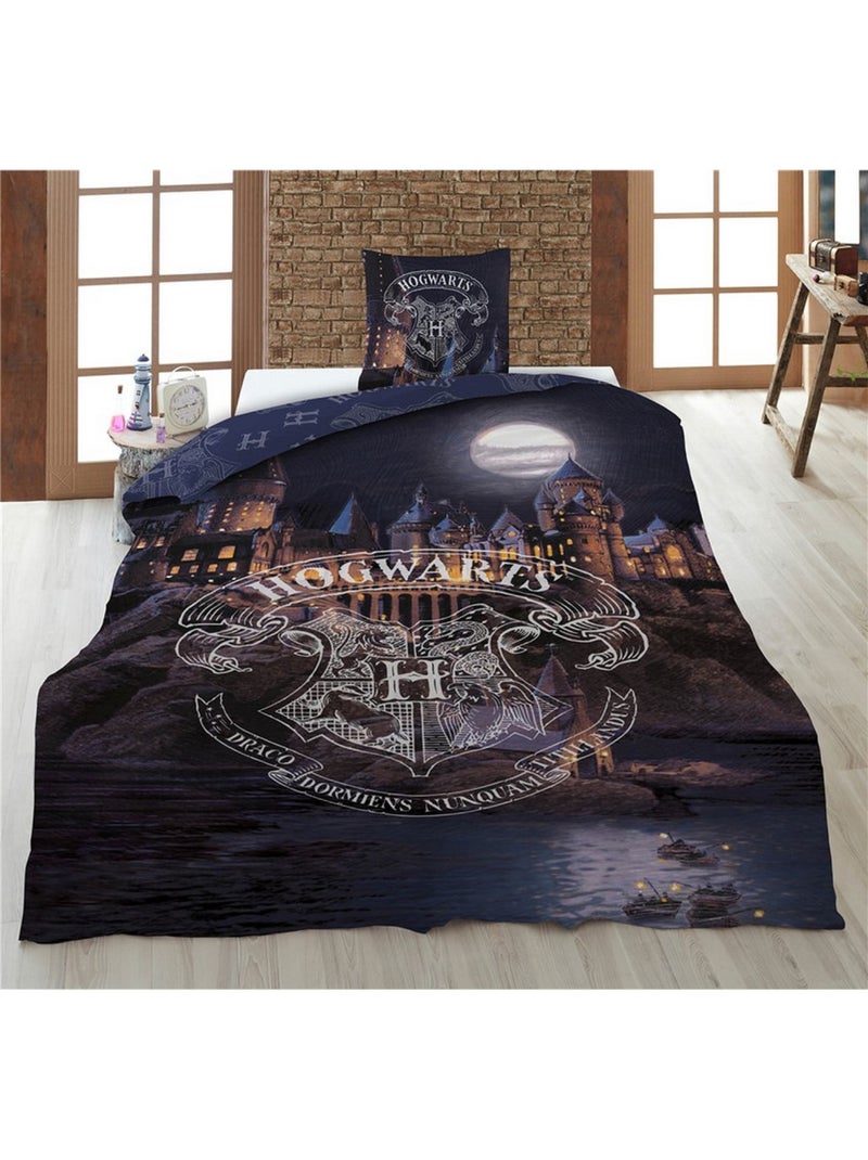 Completo Letto Bambino Harry Potter Policotone Stampato Reversibile Singolo, Hogwarts Multicolore - Kiabi