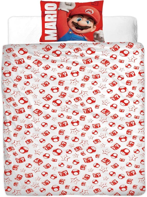 Completo Letto Bambino Mario, Microfibra Oeko-Tex, Reversibile, Letto Singolo, LUIGI e TOAD - Kiabi