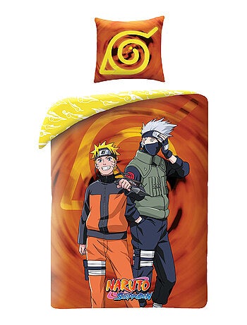 Completo Letto Bambino Naruto, Microfibra Oeko-Tex, Stampa Reversibile, Singolo, KAKASHI