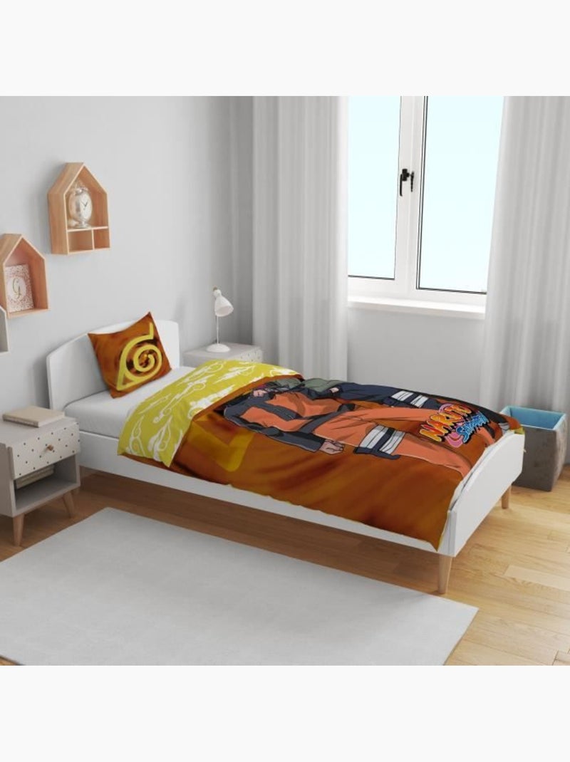 Completo Letto Bambino Naruto, Microfibra Oeko-Tex, Stampa Reversibile, Singolo, KAKASHI Nero - Kiabi
