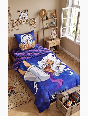 Completo Letto Bambino One Piece, Microfibra Oeko-Tex, Letto 1 posto, LUFFY GEAR